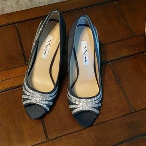 Nina New York Navy Luster Diamond Accent Pumps